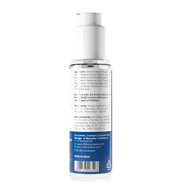 Be Bodywise Snail 96 Mucin 48Hrs Hydration 100ml | Sourced from Coast of Peru | Fights Signs of Aging | D-Panthenol & Aloe Vera |For All Skin types | Non-Comedogenic Formula